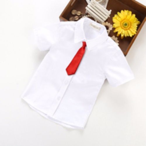 Children's summer wear boys' short sleeve white shirt pure cotton girl's white shirt long sleeve student's school uniform white shirt