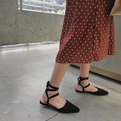 绑带大码女凉鞋