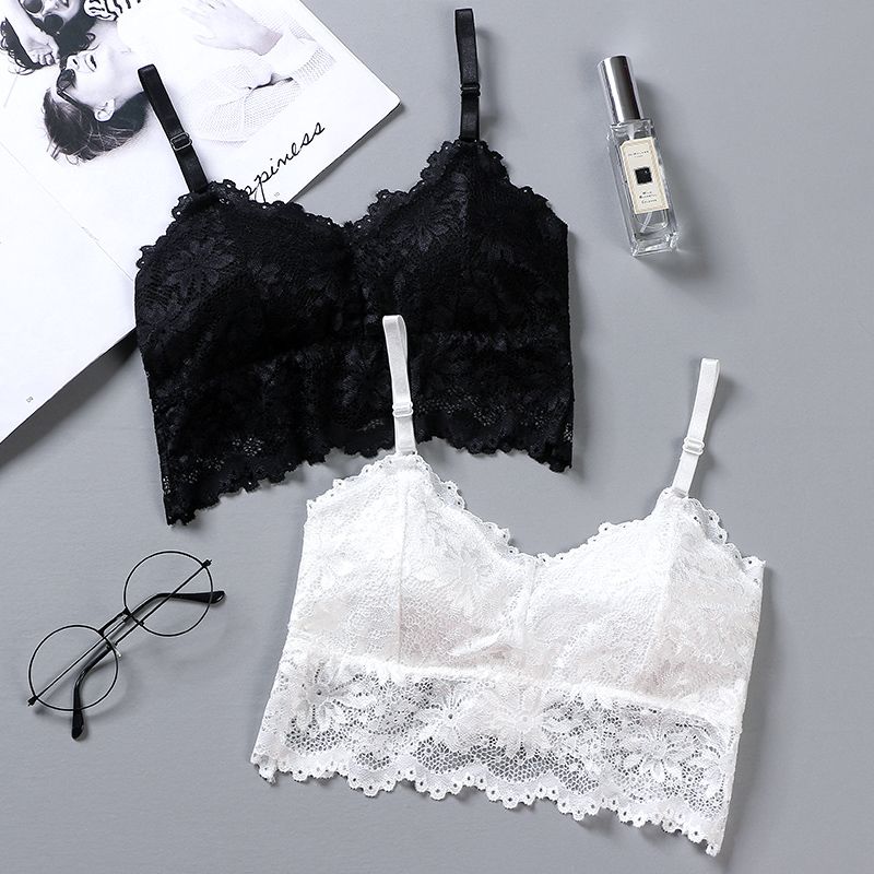 性感蕾丝吊带背心美背内衣女裹胸抹胸高中学生少女聚拢文胸无钢圈