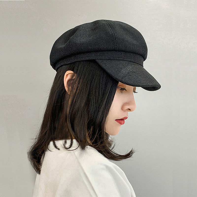Duck tongue navy hat female summer Korean version trendy all-match beret spring thin section net red octagonal hat female British fashion