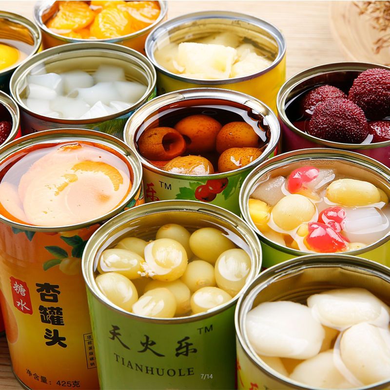 天火乐新鲜水果罐头混合装每罐425克黄桃罐头菠萝梨什锦草莓杨梅