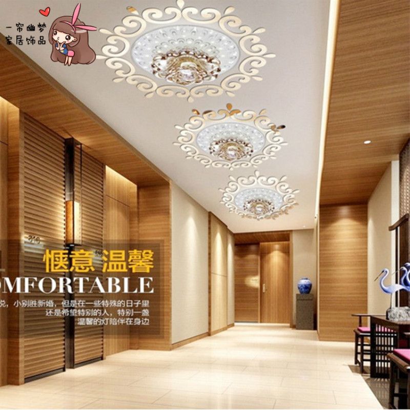 天花板装饰贴亚克力镜面墙贴客厅卧室玄关灯3d立体欧式灯饰贴壁饰