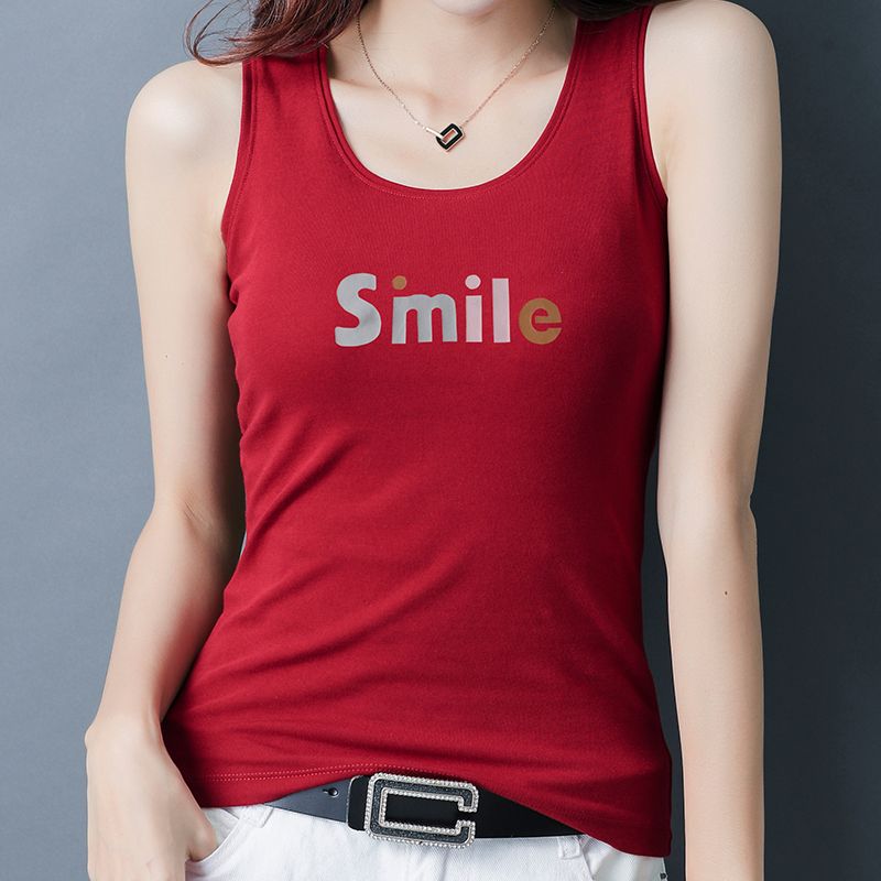 Camisole female ins tide 2023 new bottoming summer wear sports sleeveless T-shirt printed top female
