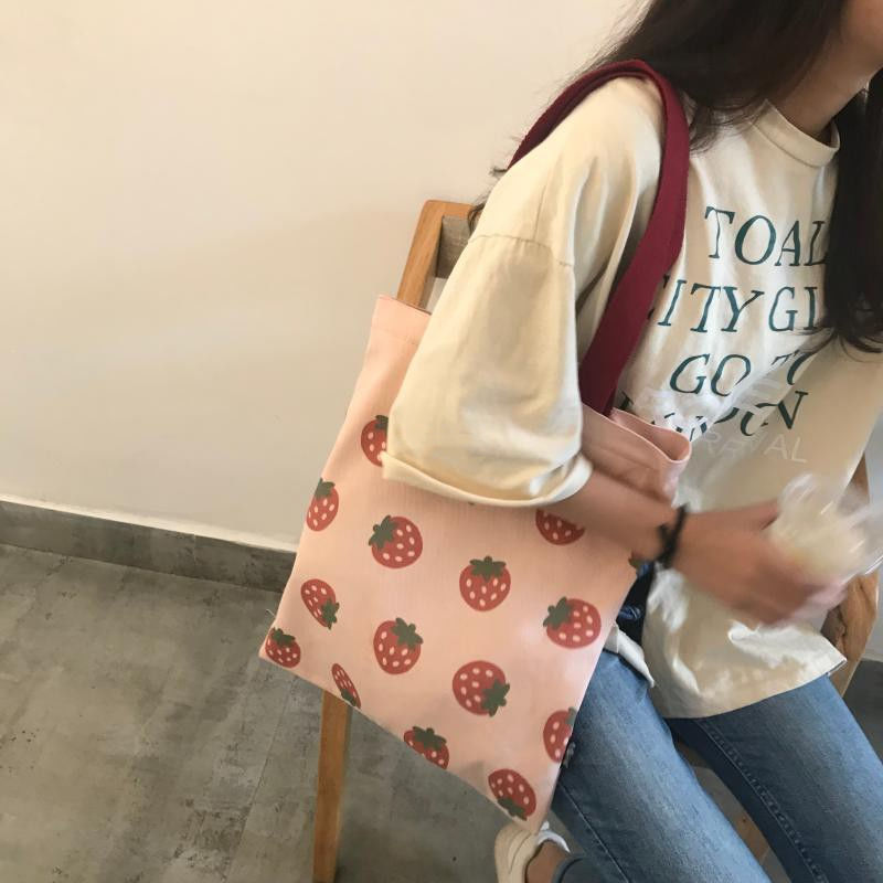 Bag female new style net red ins canvas bag female student Korean shoulder bag ulzzang art versatile bag