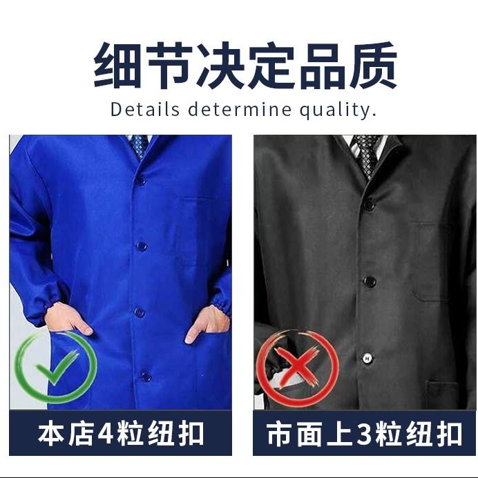 Wear resistant work clothes men's camouflage long sleeve blue coat