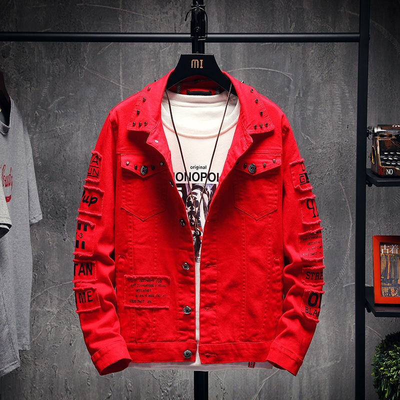 Hooded denim jacket men's spring and Autumn New Korean version trend loose and handsome student spring and autumn Baseball Jacket