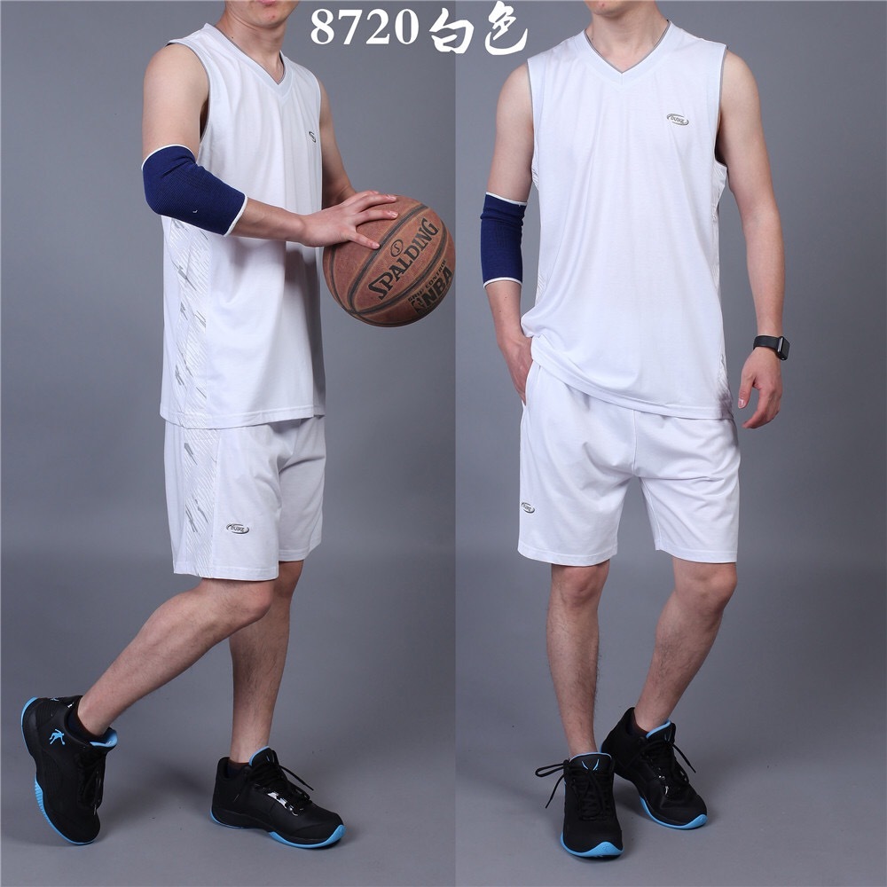 夏季新款无袖篮球服运动套装男棉质休闲跑步背心短裤男士球衣套装