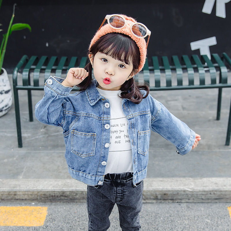 Children's Denim Jacket Boys and girls spring and autumn 2020 new baby foreign style casual top Korean cardigan jacket