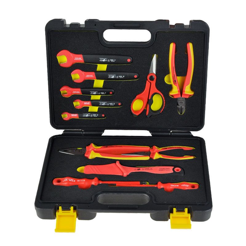 exploit/开拓 进口电工工具套装 绝缘扳手钳子工具组套工具箱 224