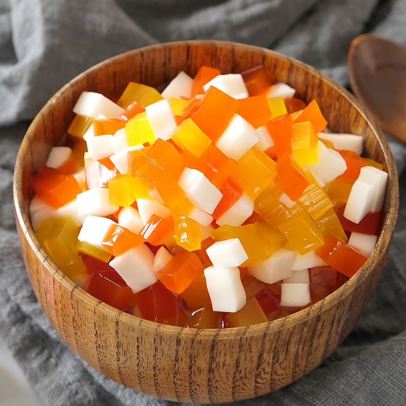 【奶茶配料】集饮综合蒟蒻三色水晶果奶茶店专用刨冰粥配料奶茶原