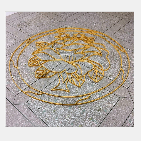 水磨石塑料花装饰模型仿铜花线条地面地砖图案专用地板花热卖材料