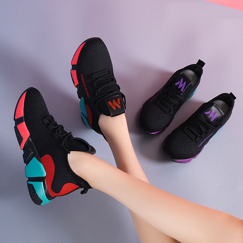 Spring new Korean fashion versatile women's shoes running shoes net red light casual shoes anti slip soft sole single shoes