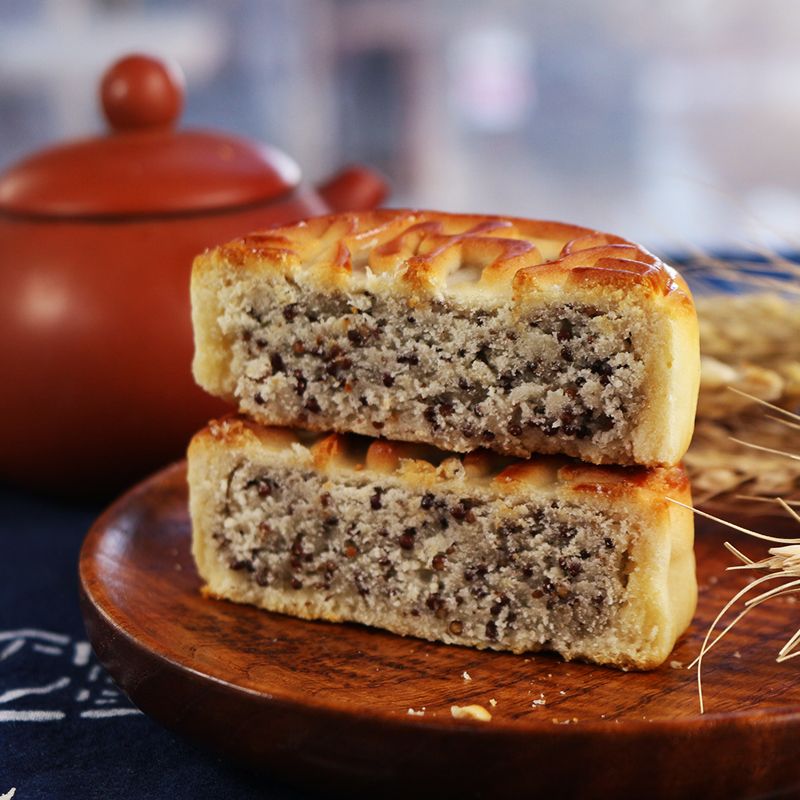 广式苏子月饼传统中秋老式品牌大月饼糕点零食500克5个1斤 - 必应鸟