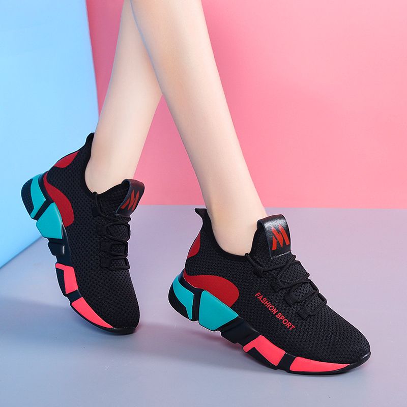 Spring new Korean fashion versatile women's shoes running shoes net red light casual shoes anti slip soft sole single shoes