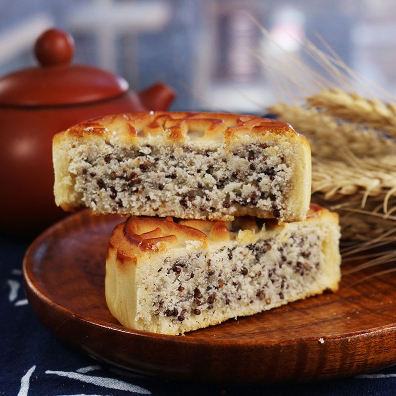 广式苏子月饼传统中秋老式品牌大月饼糕点零食500克5个1斤 - 必应鸟