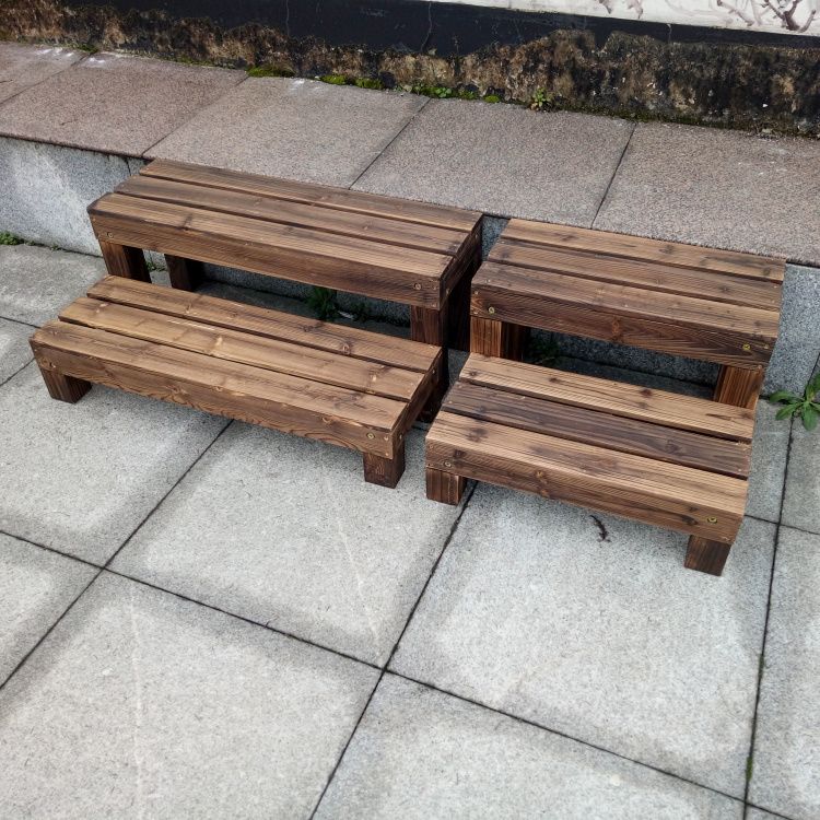 碳化木阳台脚踏防腐木浴室踏脚凳木台阶户外实木多层阶梯踩脚踏步