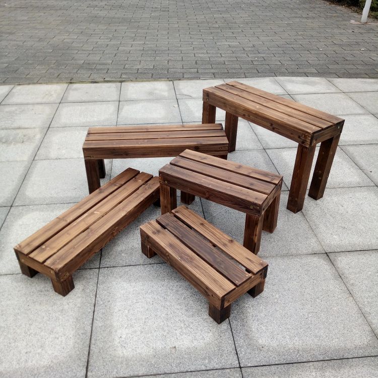 碳化木阳台脚踏防腐木浴室踏脚凳木台阶户外实木多层阶梯踩脚踏步