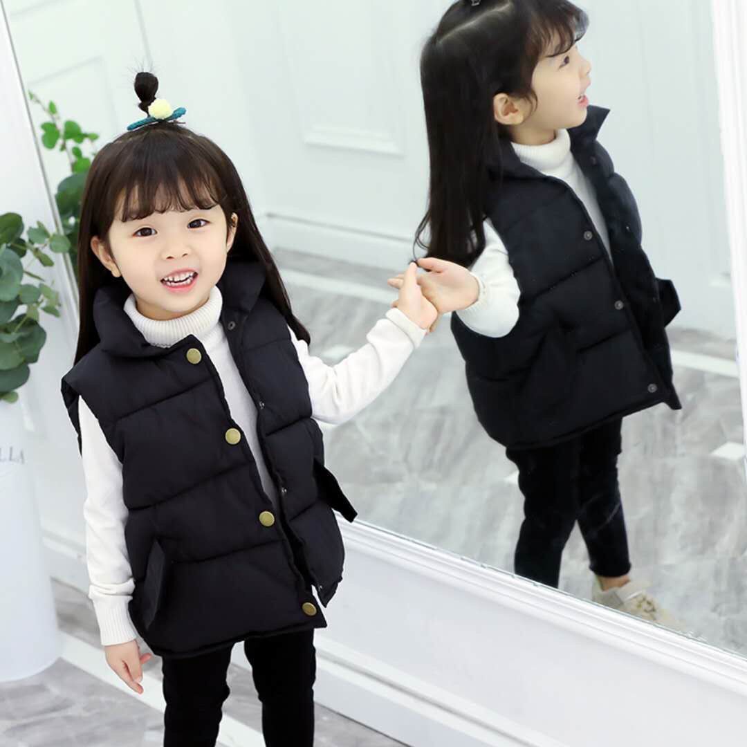 Off-season children's down cotton vests for boys and girls, thickened cotton vests for babies, autumn and winter warm vests for children and middle-aged children