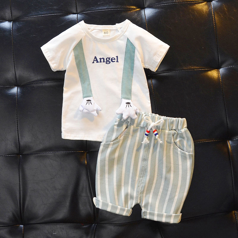 Boys' summer suit 2020 new children's wear 1 year old baby children's summer wear 3 children's baby short sleeve two piece set for men