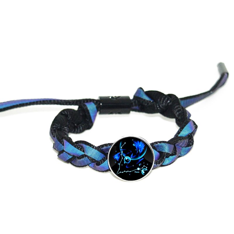 十二星座小狮子全息反光手链女学生韩版简约男一对情侣手绳手环潮