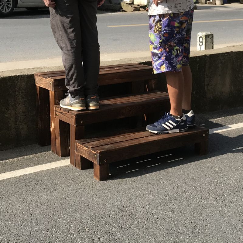 碳化木阳台脚踏防腐木浴室踏脚凳木台阶户外实木多层阶梯踩脚踏步