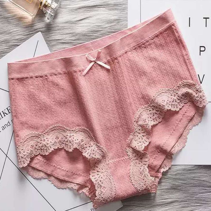 [Multiple packs] Women's sexy panties women's mid-waist seamless shorts women's lace package hips Korean version of the briefs head women