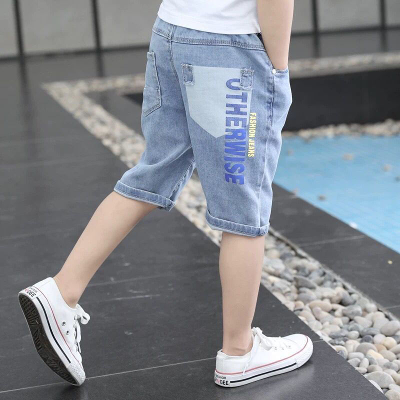 Boys' denim shorts thin pants children's Pants Boys' Capris fashionable summer breeches