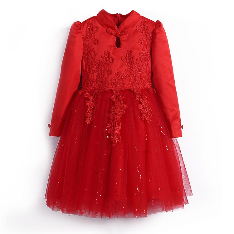 Children's wear girls spring and autumn long sleeve dress autumn and winter foreign style princess skirt