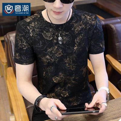 37136/奢潮-冰丝短袖t恤男夏天衣服半袖t恤衣服印花韩版打底衫百搭潮