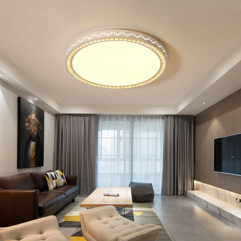 家用led吸顶灯圆形卧室房间阳台灯客厅灯现代简约餐厅书房大气灯