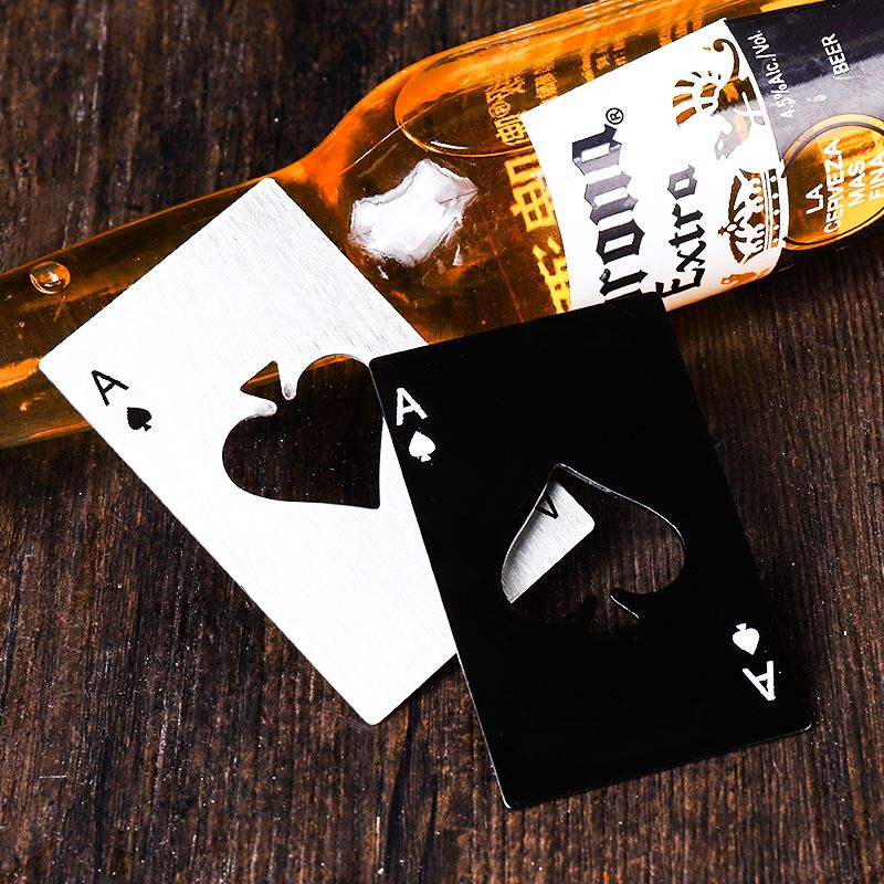 【1/2个装】黑桃A信用卡式开瓶器创意扑克牌不锈钢起瓶器啤酒起子