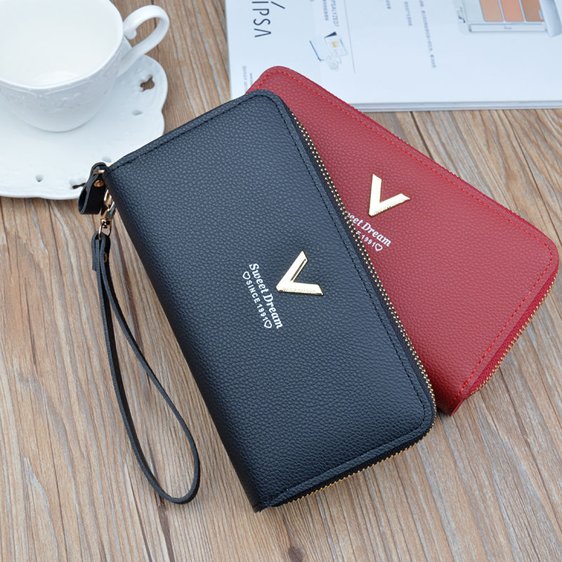 2022 women's double zipper wallet women's long section large-capacity clutch bag double-layer mother wallet multi-card mobile phone bag