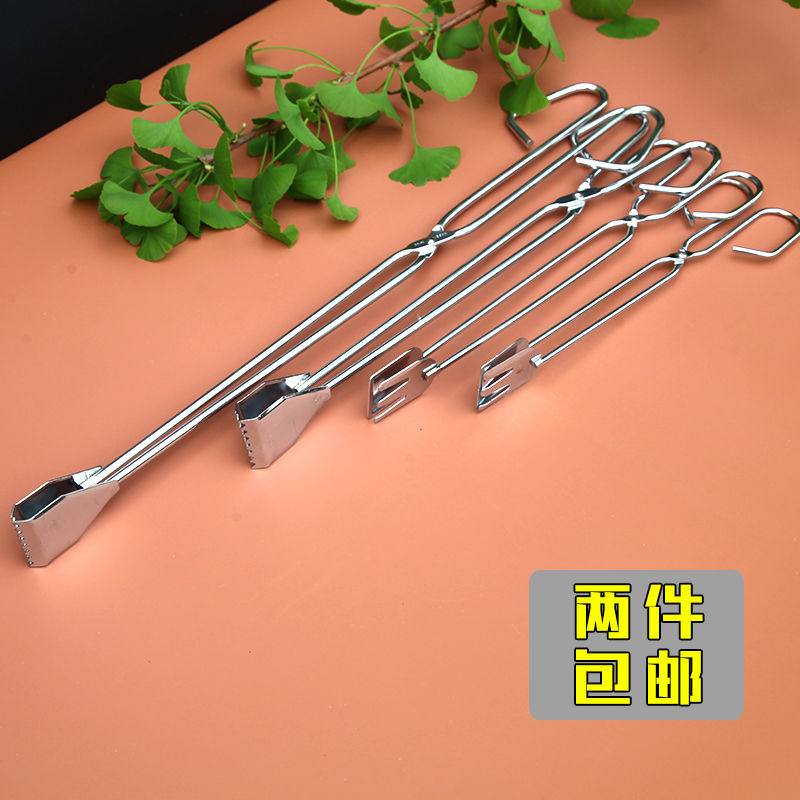 Carbon clip food clip garbage clamp flat head tongs stainless steel barbecue clip barbecue carbon clip iron clip bread clip