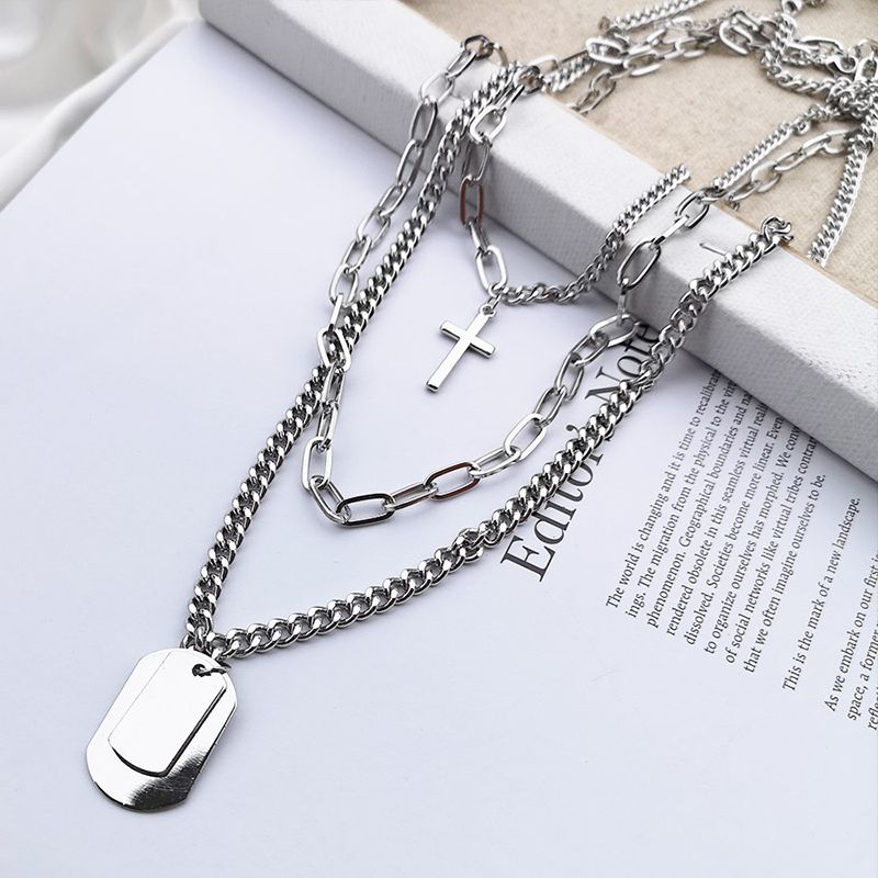 Ins net red multi layered Necklace female pendant birthday gift Korean girl friend student sweater chain pendant male fashion