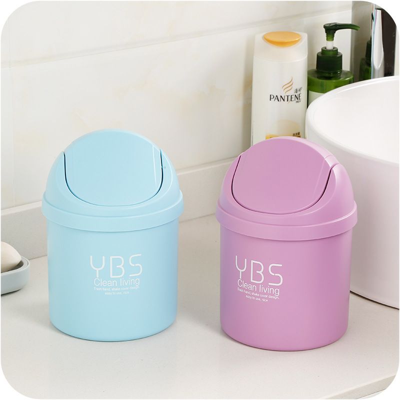 Small trash can desktop trash can creative Mini cute Korean small office desk household paper basket with cover