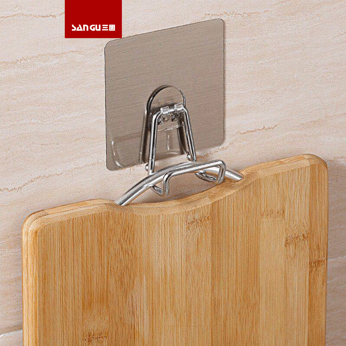 不锈钢挂钩墙上自粘免打孔挂钩强力粘钩菜板门后卫生间挂件钩子