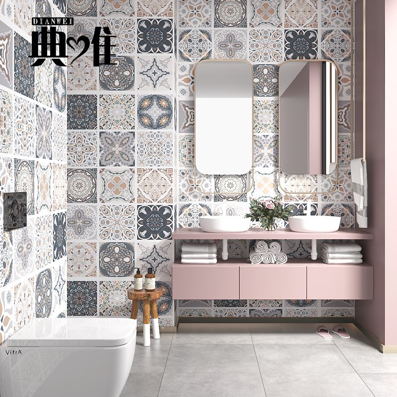 卫生间贴纸防水厨房防油贴浴室洗手间墙贴装饰壁纸自粘墙纸仿瓷砖 虎窝拼