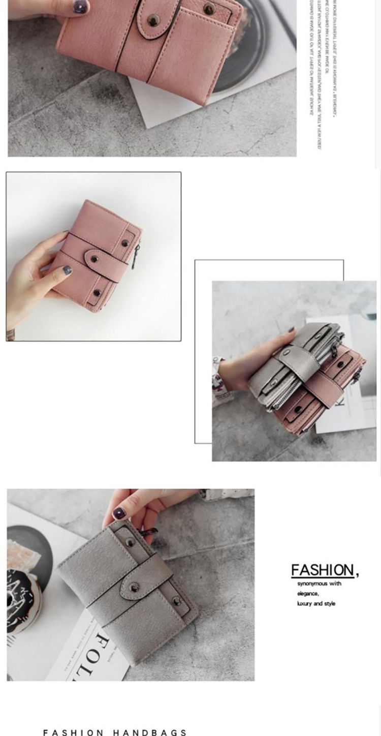 零钱包女士短款学生小清新折叠多功能韩版个性卡包皮夹