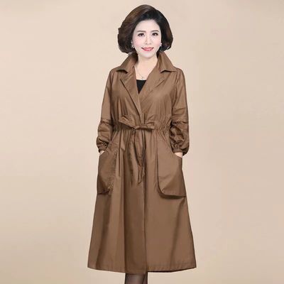 22724/【带里布】中老年女装风衣女春秋大码百搭长款妈妈装新款外套上衣