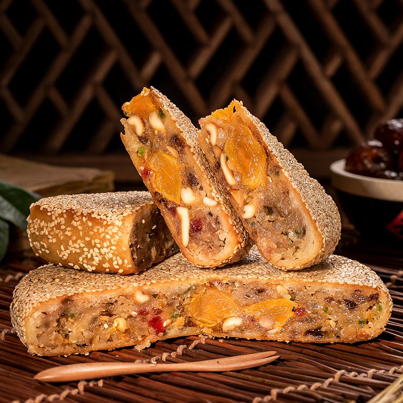 手工现做 网红桥墩月饼温州特产芝麻大月饼礼盒装五仁鲜肉松蛋黄