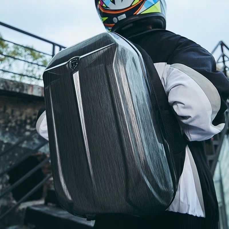 潮牌雙肩包男頭盔包摩托車硬殼背包男騎士機車包ins超火學生書包