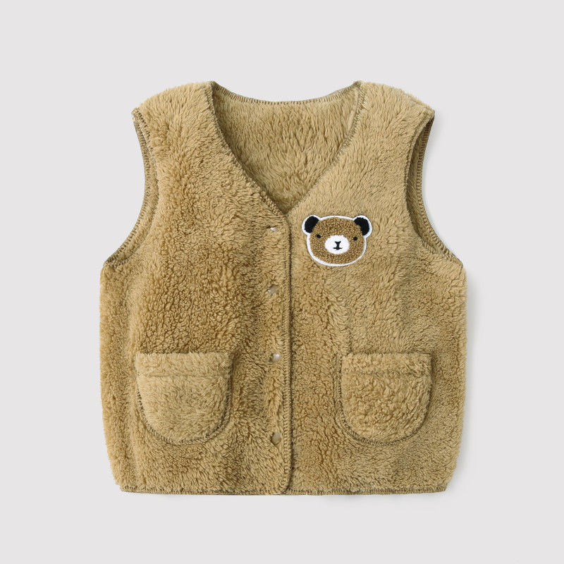 Children's Vest spring and autumn winter thin men's and women's Plush vest