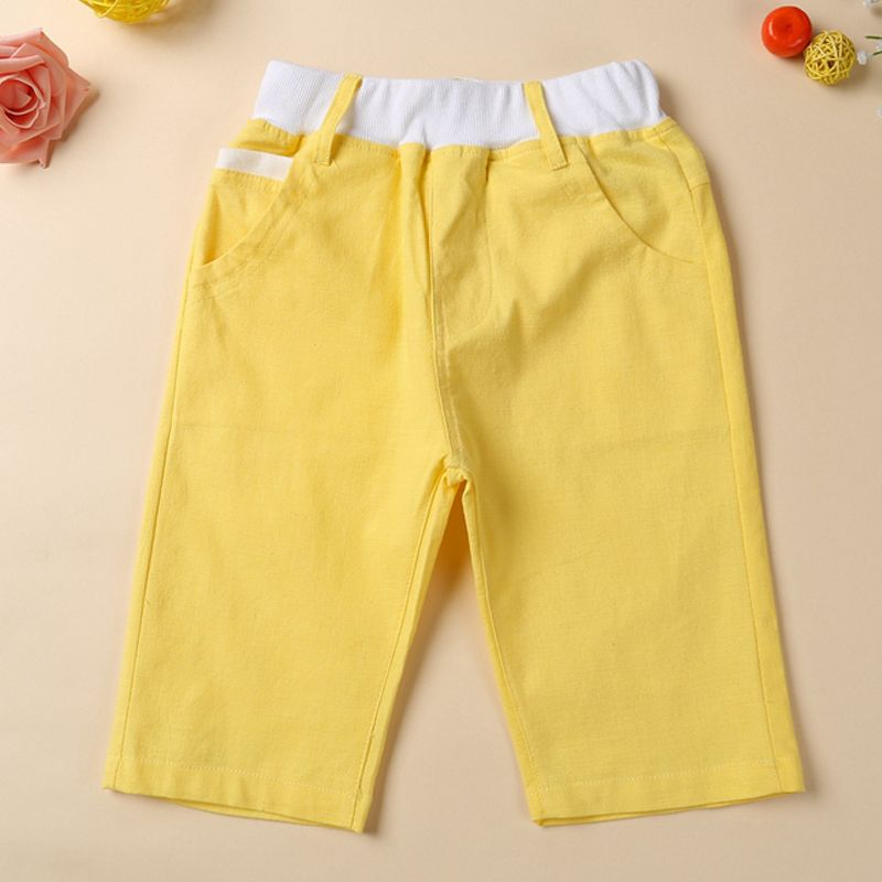 2019 Boys' five-cent trousers summer children's casual three-cent trousers thin medium and big boys cotton and linen Korean shorts trendy summer