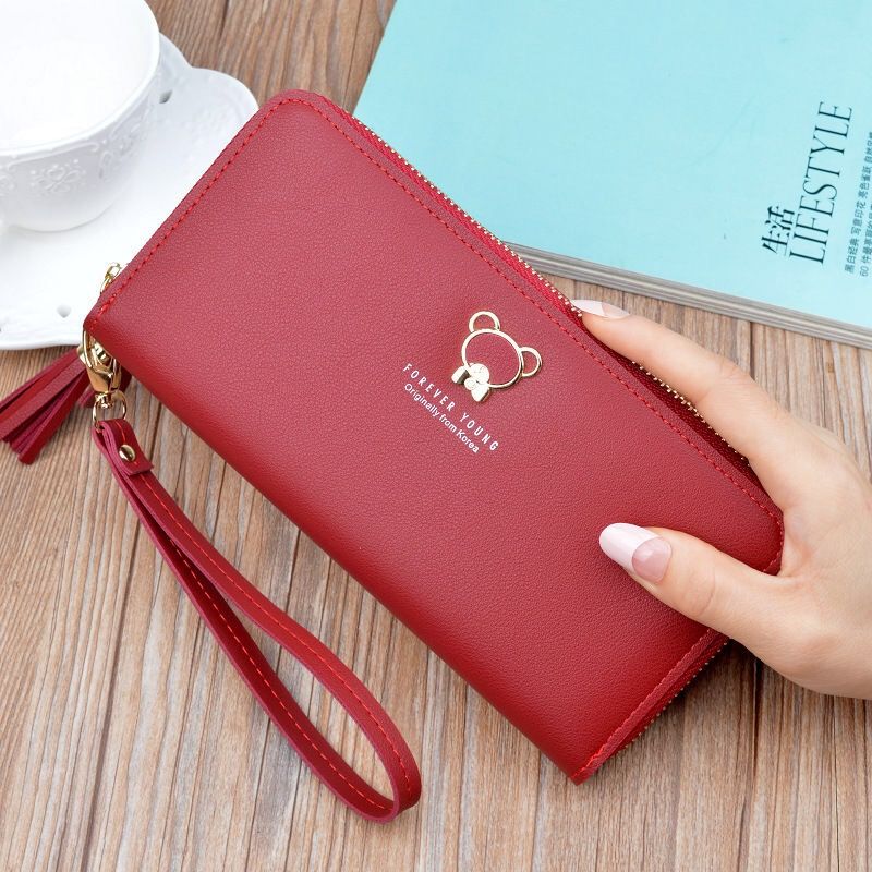 Ins small wallet Female Short Student Korean cute bear zipper 2019 new women's zero wallet Mini Bag