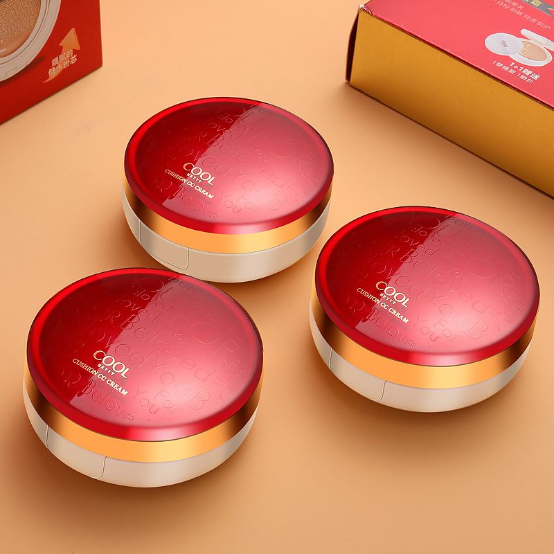 正品俏美人气垫cc霜遮瑕保湿控油粉底液美白隔离防晒气垫bbbb霜