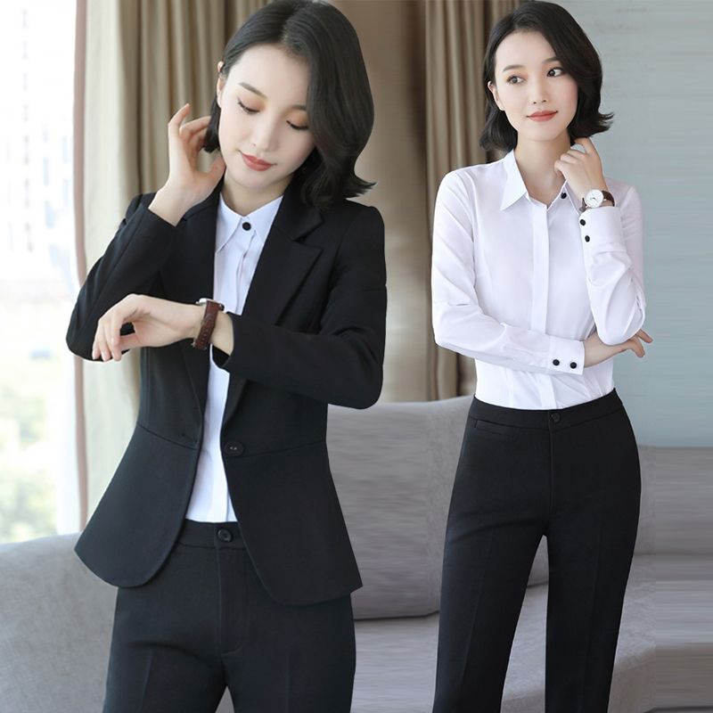 黑色高端职业西装套装女2021新款时尚气质女士经理商务正装小西服
