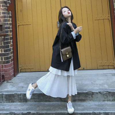 14549/西装外套女春秋新款韩版女学生中长款休闲百搭宽松小西服外套ins