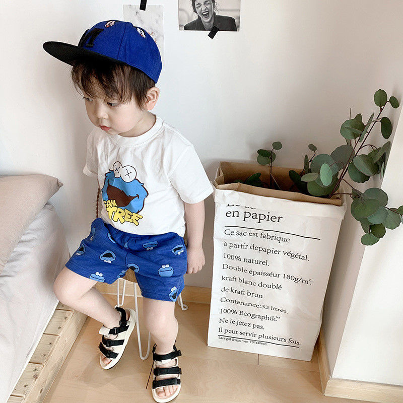 2020 new ins children's summer men's and women's suits Cute short sleeve children's shorts handsome T-Shirt Baby Clothes