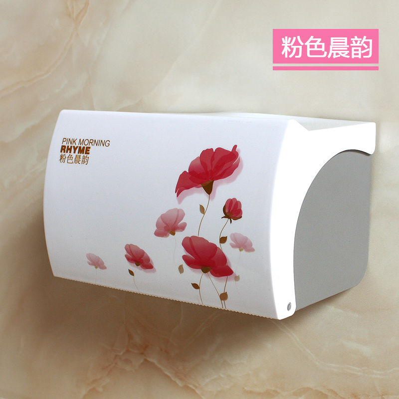 Punching free toilet tissue box plastic bathroom toilet box anti sailor paper box roll paper box storage paper towel rack