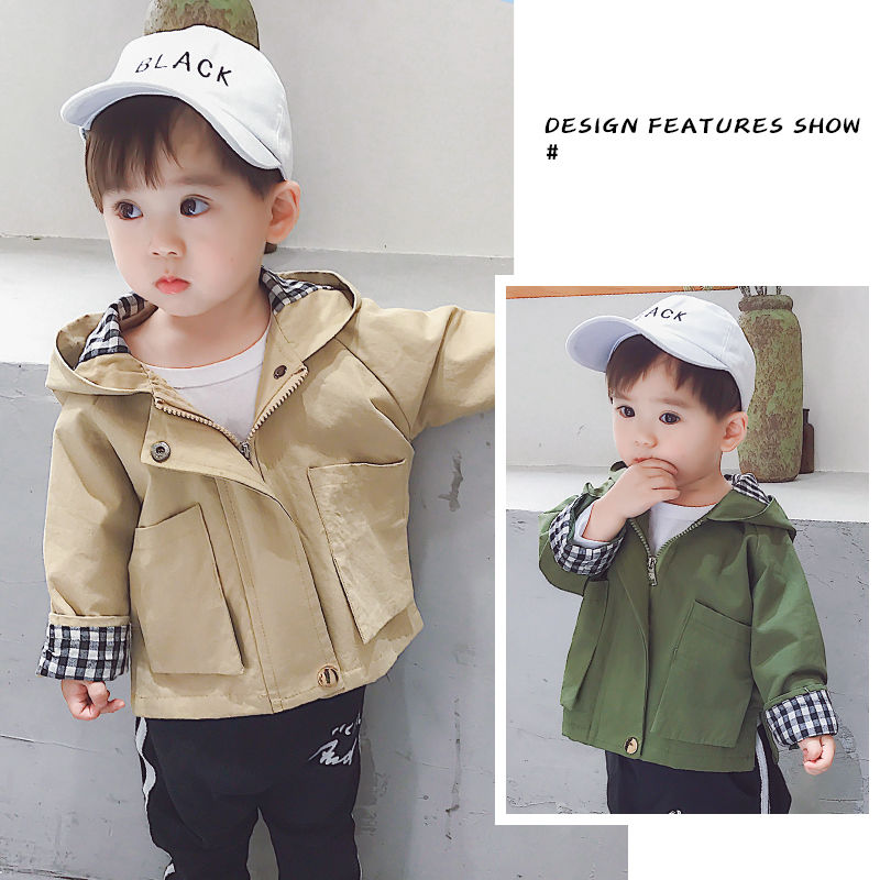 Boy's coat spring and autumn new style children's foreign style autumn windbreaker coat Korean children's Fashion Top